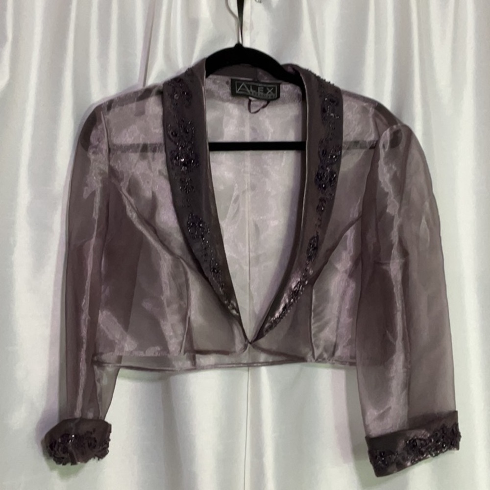 Alex Evenings 2pc Tiered Sheath Dress
With Metallic Jacquard Jacket - Picture 3 of 15